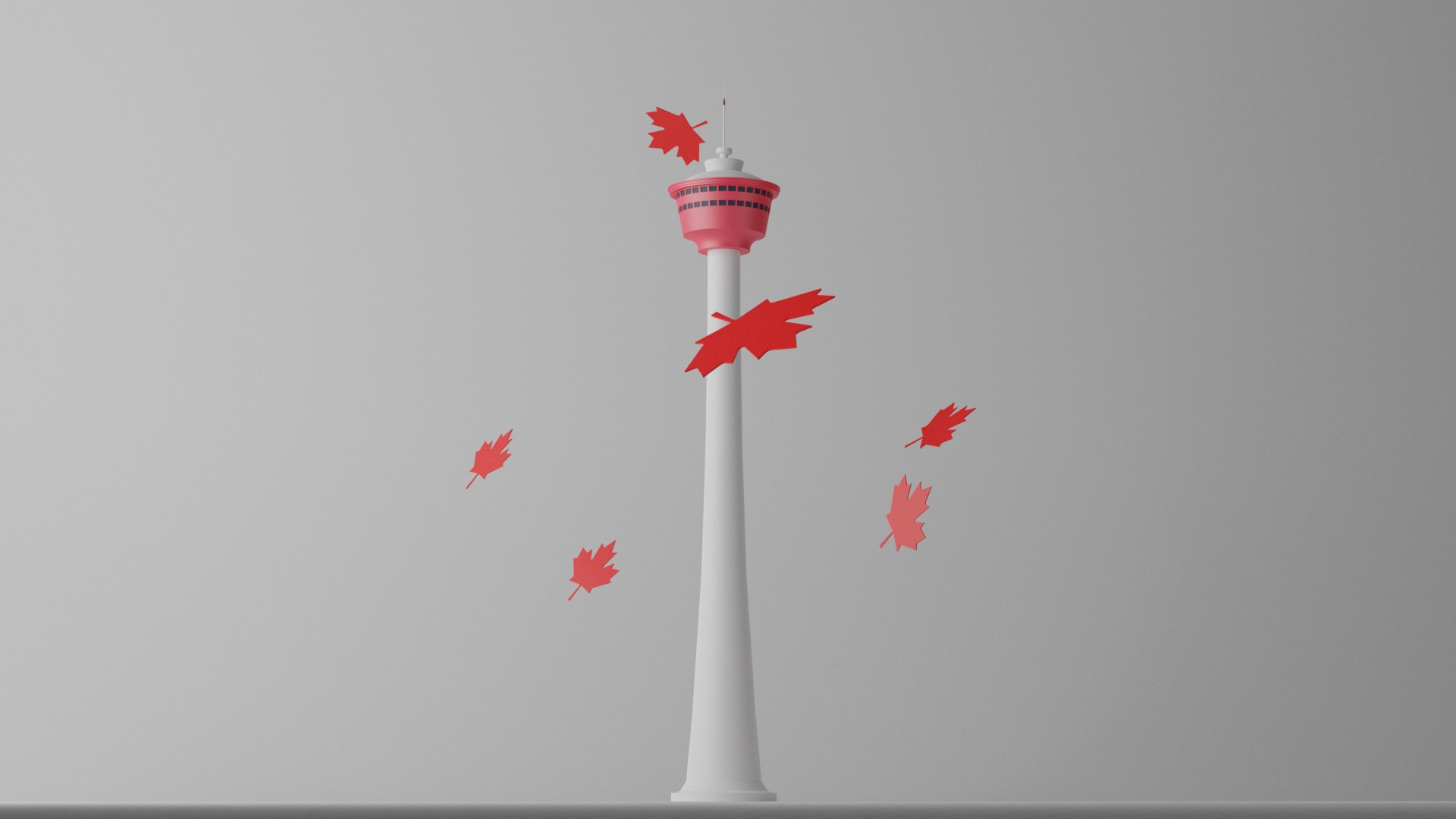 Cartoon Calgary Tower Canada 2 3D model - TurboSquid 1903077