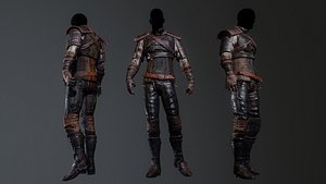 3D leather armor model