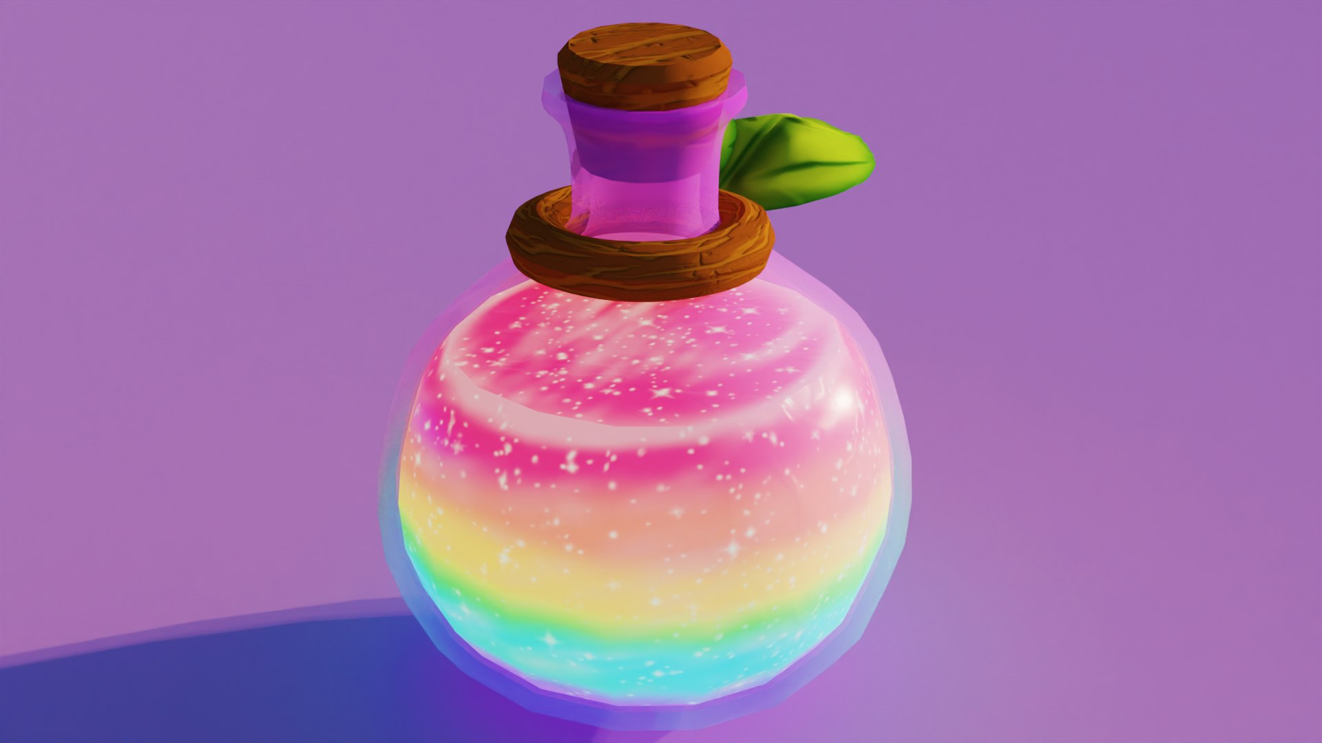 Stylized Rainbow Potion Model TurboSquid 2070959