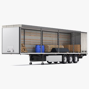Semi Trailer Open Curtain 3D