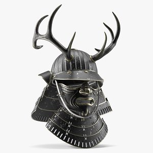Samurai Kabuto Helmet With Antlers Black