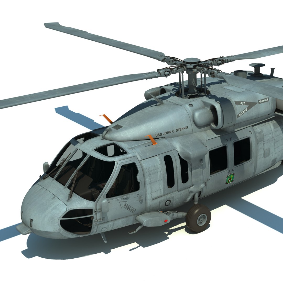 3d max mh-60s sikorsky military helicopter