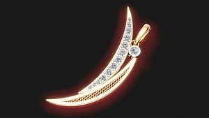 Elegant Halfmoon Diamond Pendant