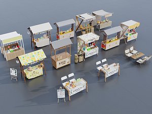 Street Food Booths and Outdoor Market Stalls Pack