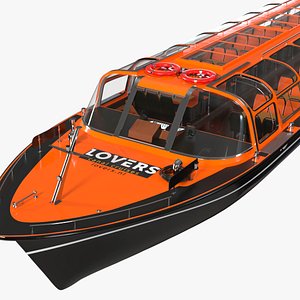 3D Amsterdam Canal Orange Cruise Boat model