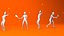 4 명의 테니스 선수 Lowpoly People