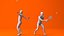 4 명의 테니스 선수 Lowpoly People
