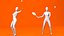 4 명의 테니스 선수 Lowpoly People
