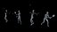 4 명의 테니스 선수 Lowpoly People