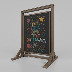 Customizable Double Sided Swinging Wooden Chalkboard Sign 3D model