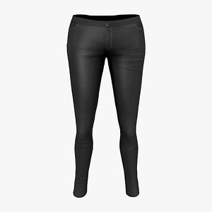 Skinny Pants With Bottom Zips 3D model