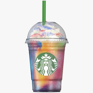 Starbucks Tie Dye Rainbow Frappuccino Drink 8K