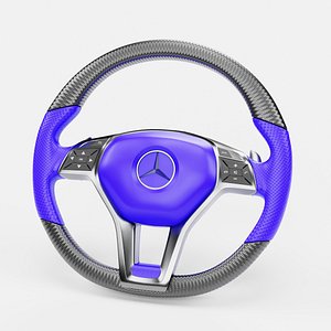3D 3d Steering Wheel With Blue Cover model