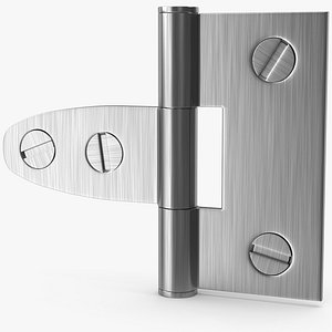 3D Steel Hinge With Screwhead V02