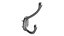 Wrought Iron Double Hook Black for Coats Towels Robes