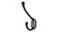 Wrought Iron Double Hook Black for Coats Towels Robes