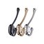 Wrought Iron Double Hook Black for Coats Towels Robes