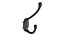 Wrought Iron Double Hook Black for Coats Towels Robes