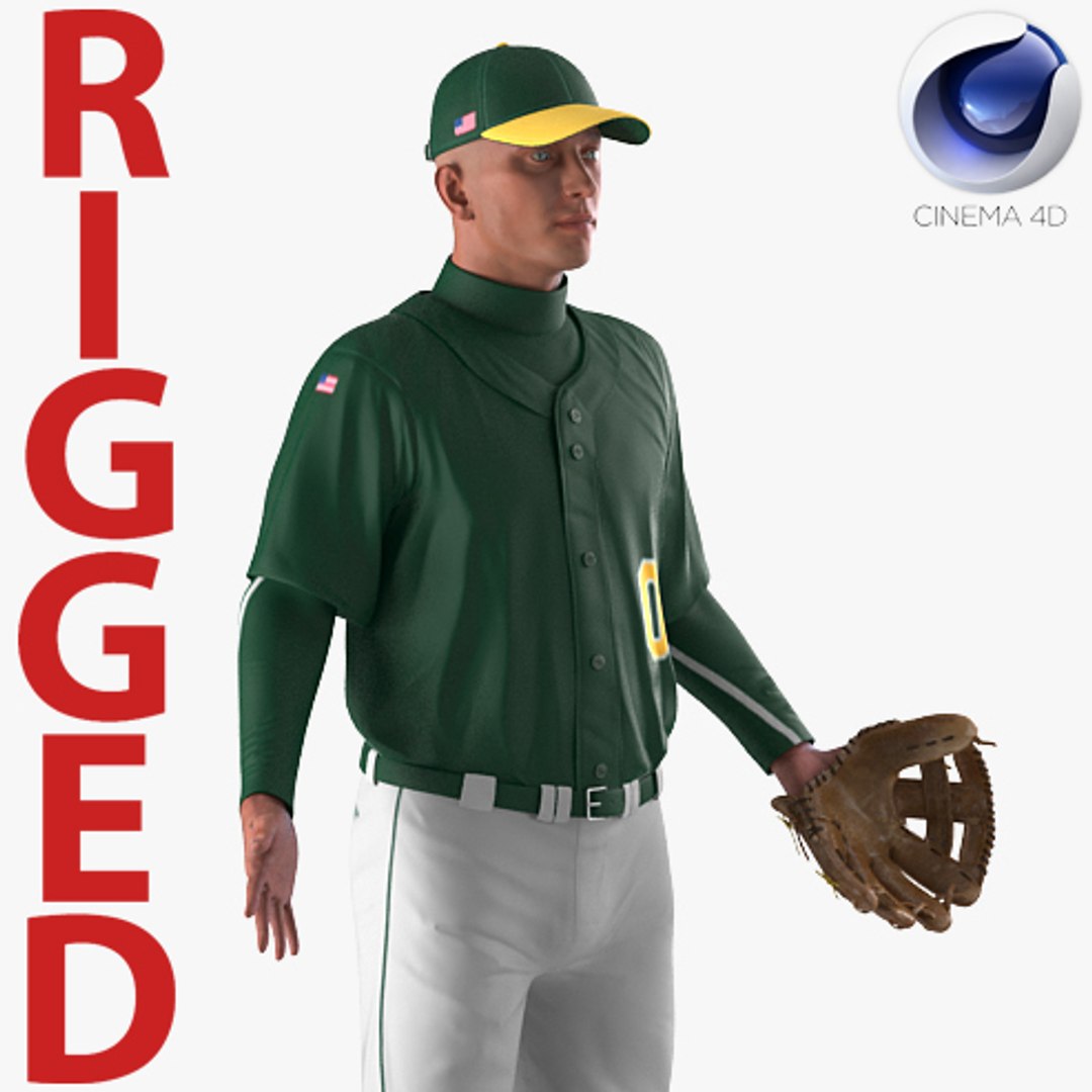 Baseball Player Rigged Generic for Cinema 4D 3D model preview