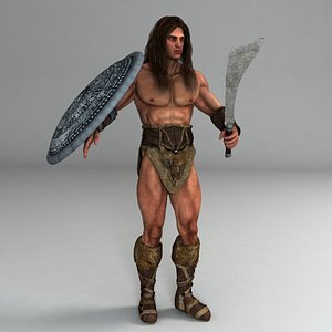 3d warrior rigged model