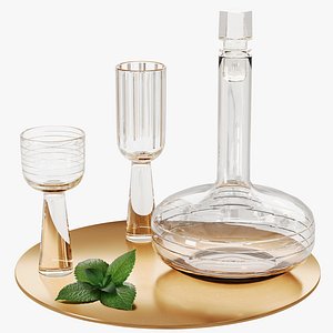 3D N23 Decanter Golden Aperitif model