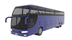 Travel bus blue 3D model