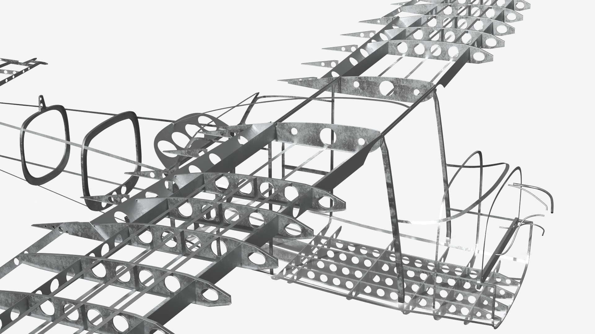 3D Cessna 172 Aircraft Internal Frame Structure - TurboSquid 2526285