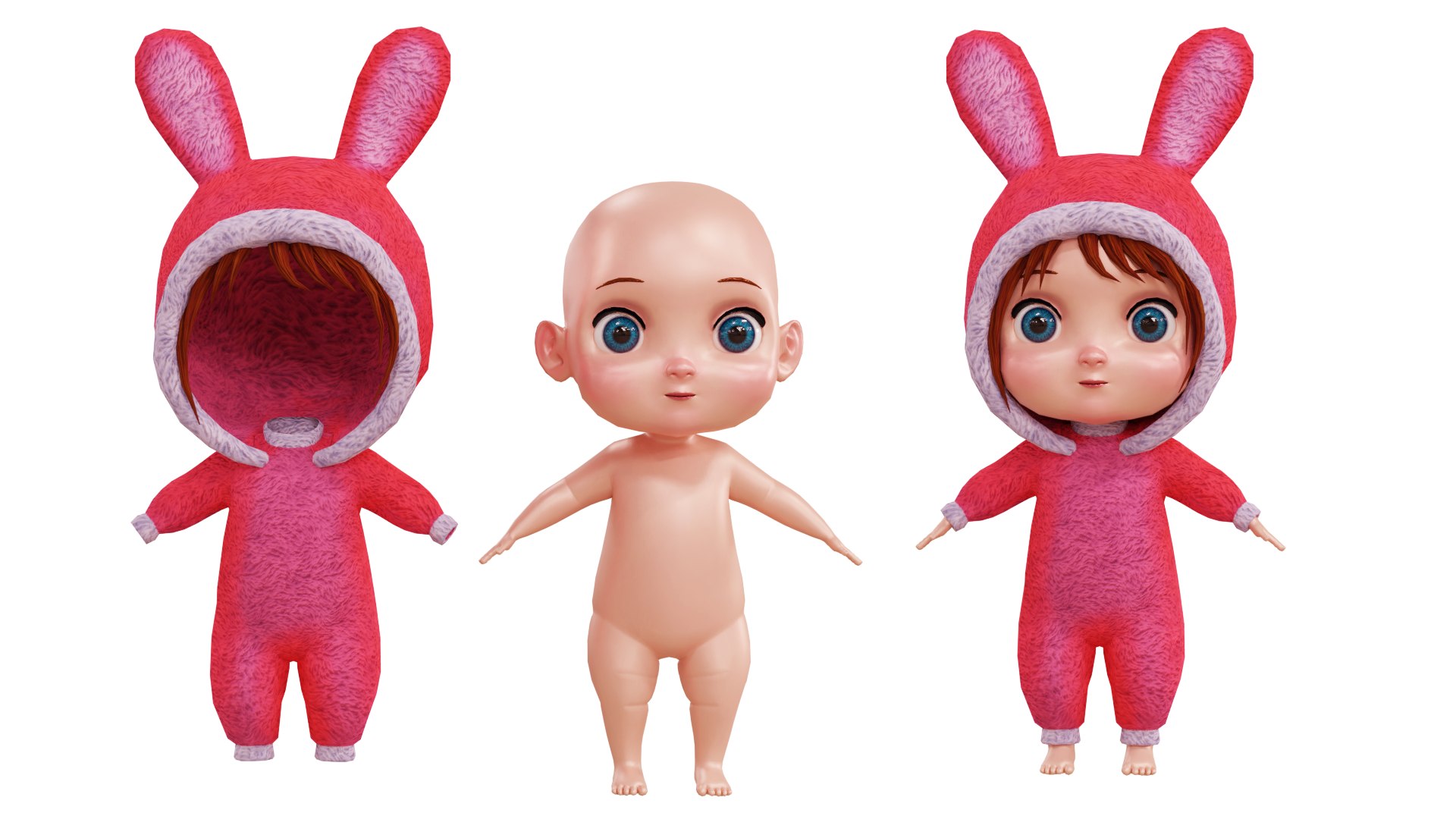 Cute Baby Girl 3D Model - TurboSquid 1694902