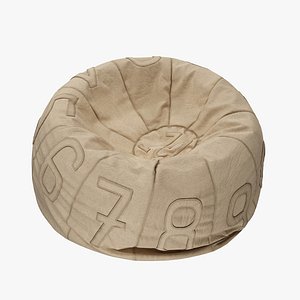 3d model recycled canvas number bean bag