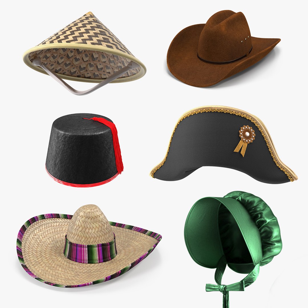 Traditional Hats Collection 4 3D model preview