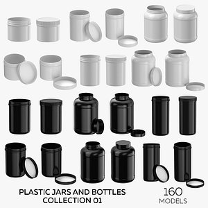 Plastic Jars and Bottles Collection - 160 Models model