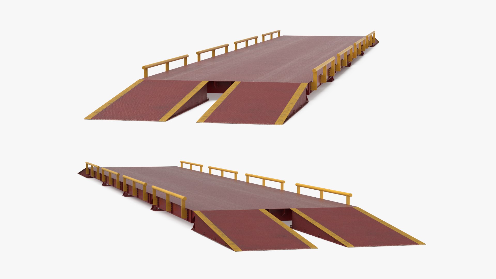 Modular Truck Weighbridge With Steel Ramp Red Model - TurboSquid 2459873