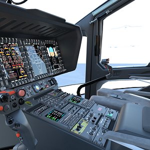 3D realistic airbus h160 interior