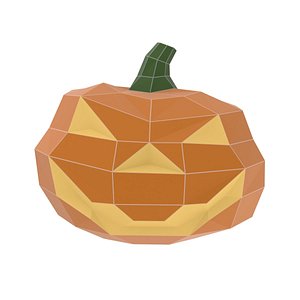 Halloween pumpkin low poly