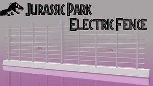 Jurassic Park  Tyrannosaurs Rex Fence 3D model