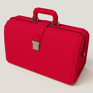 3D Red valise travel bag