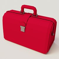 Red valise travel bag