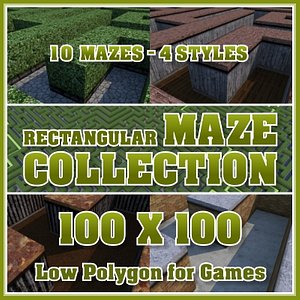 100x100 rectangular maze 3d 3ds