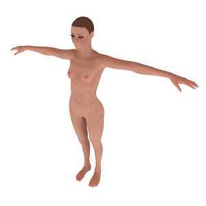 rigged nude female 3D model