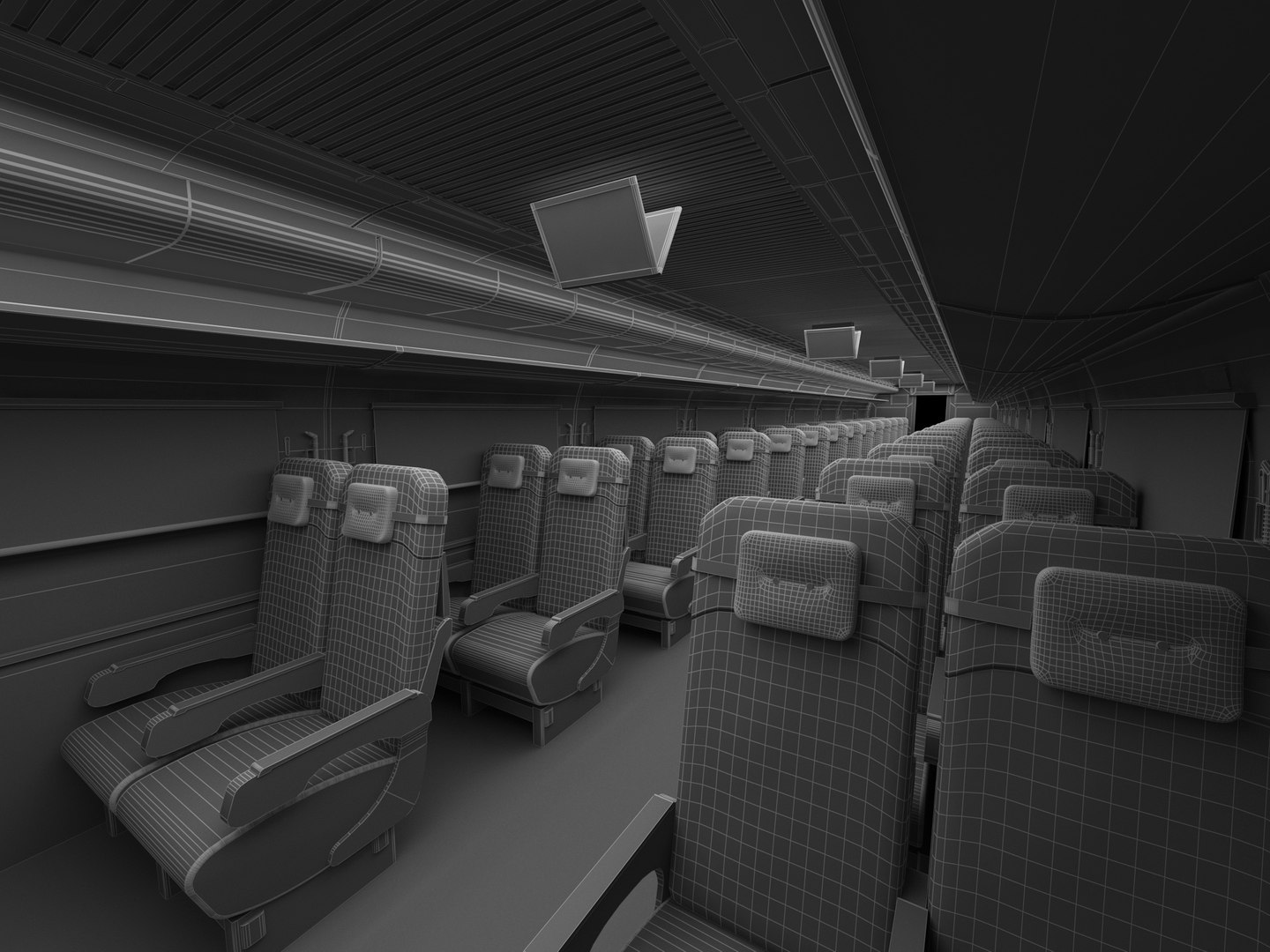 3D High Speed Railway Carriages Interior Model - TurboSquid 2113439