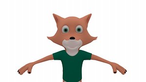 3D cartoon fox model