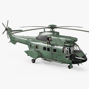 Military Transport Helicopter with Interior