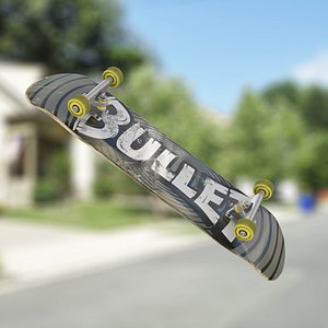 3d model rigged skateboard