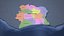Cote dIvoire Admin 1 3D Map - Mercator
