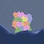 Cote dIvoire Admin 1 3D Map - Mercator