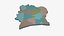 Cote dIvoire Admin 1 3D Map - Mercator