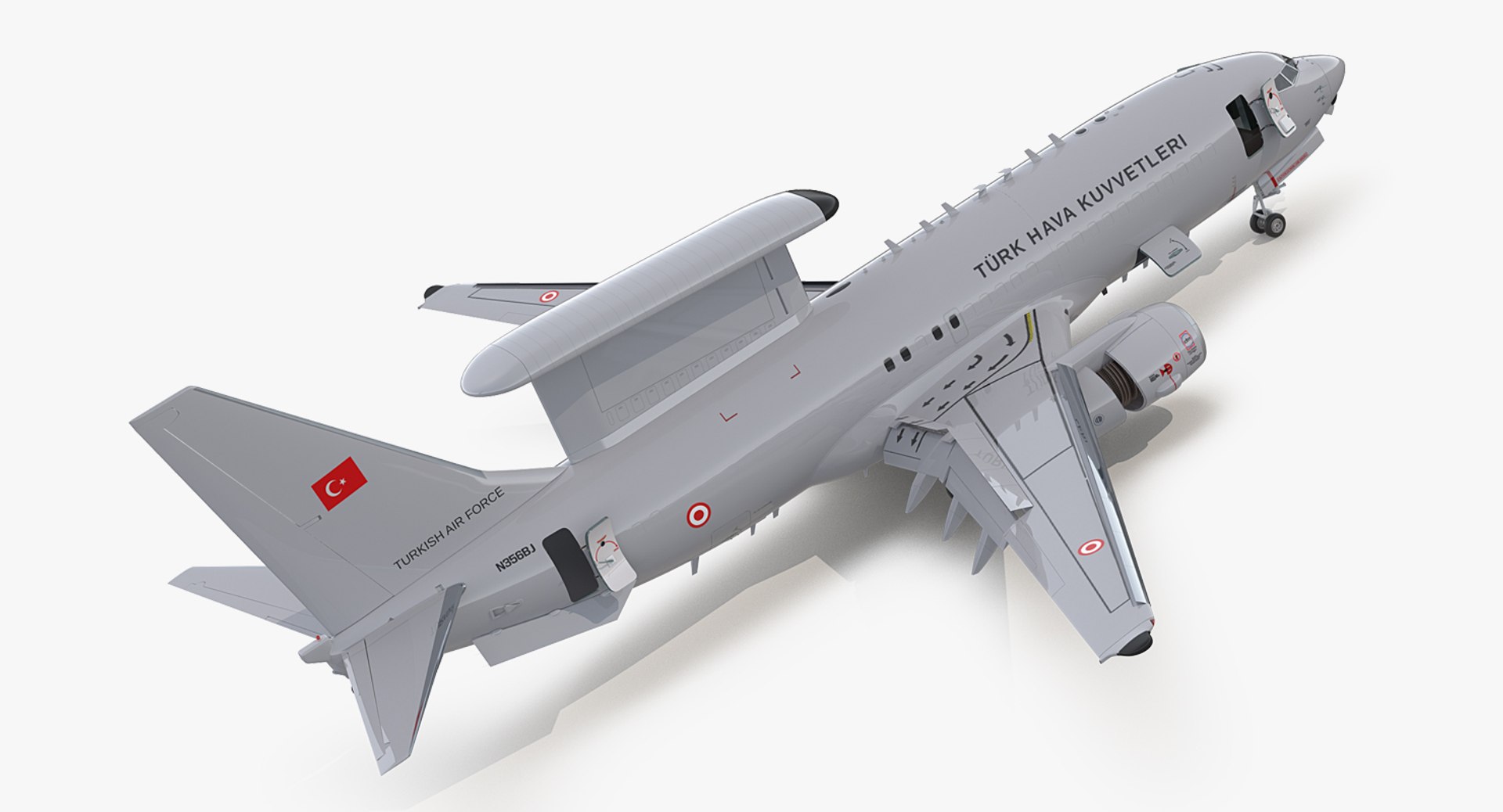 Boeing 737-7ES Peace Eagle Aircraft Rigged 3D Model preview
