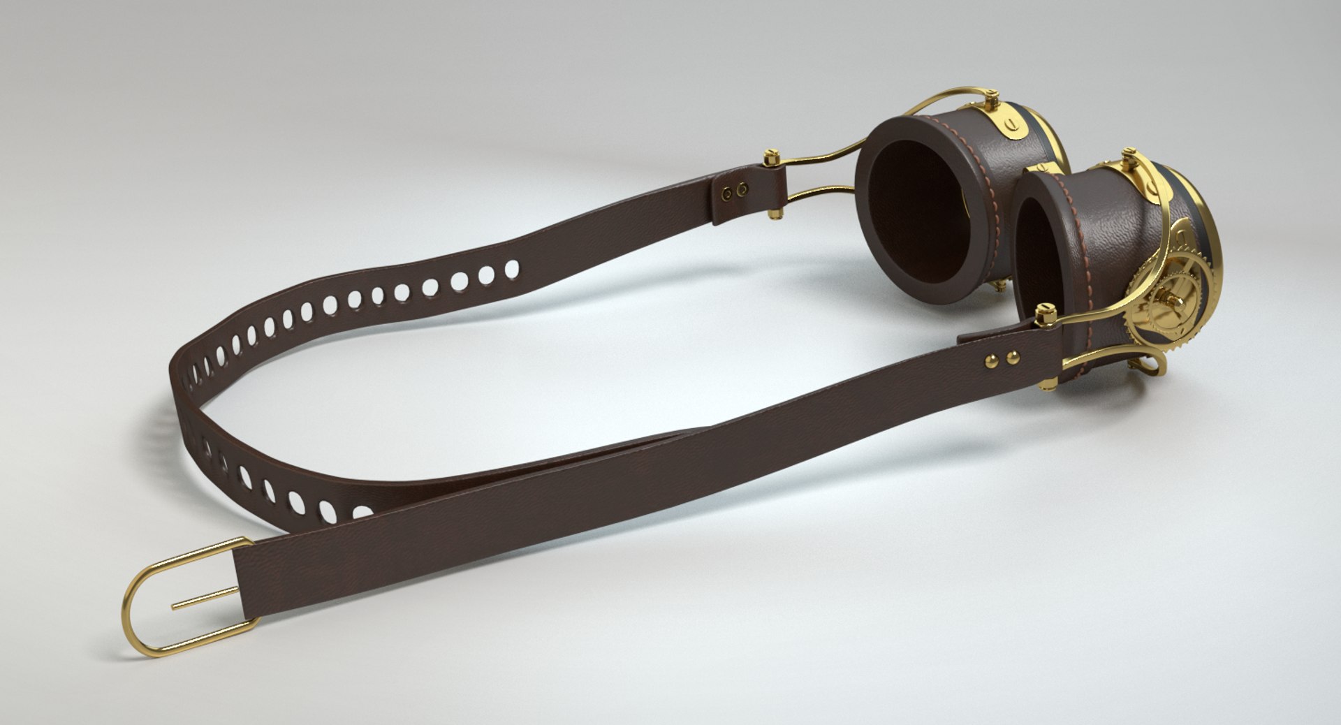 3d Model Of Steampunk Goggles