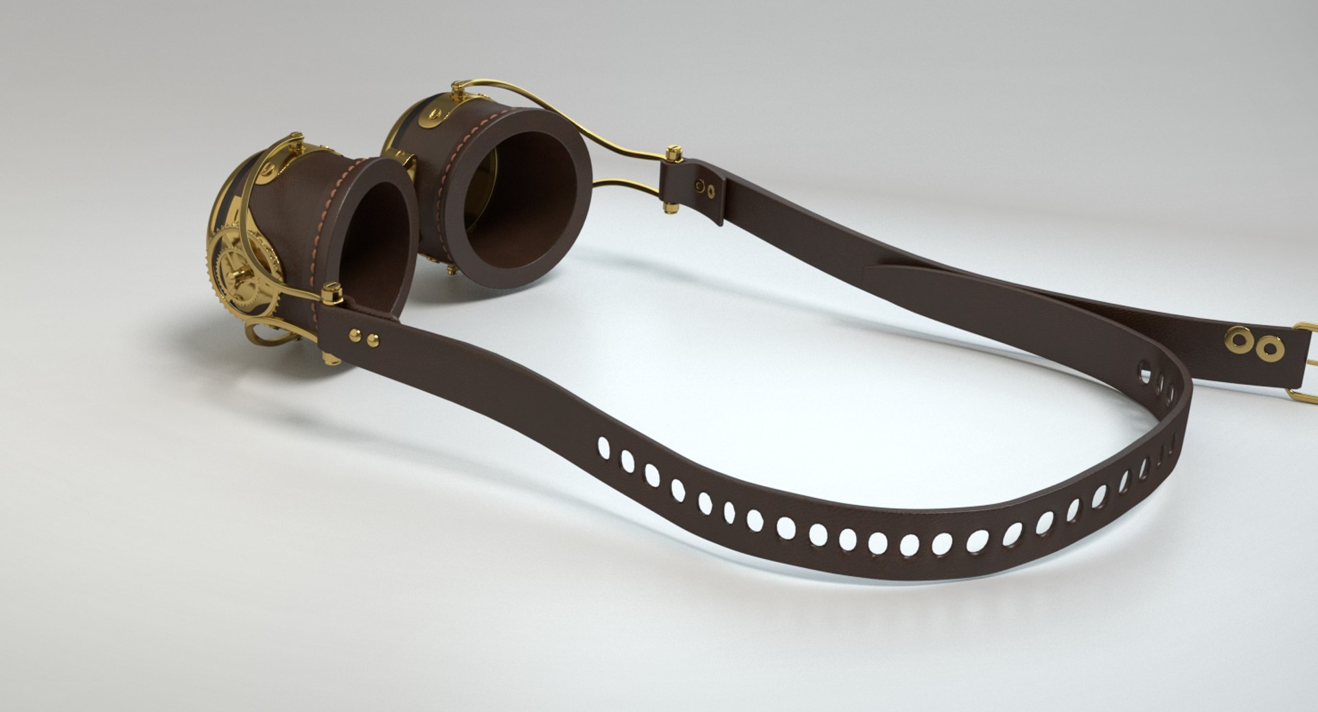 3d Model Of Steampunk Goggles