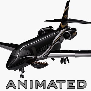 Dassault Falcon 2000LXS. Animated. 4